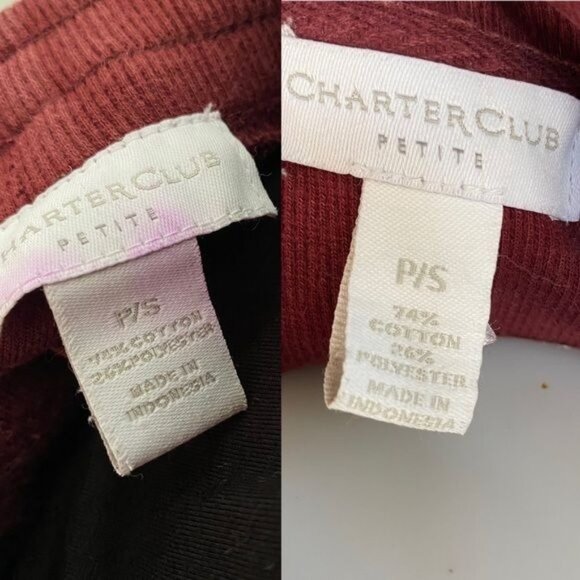 Vintage Charter Club Velour Jogger Set Maroon Track Suit Size S - Picture 2 of 16